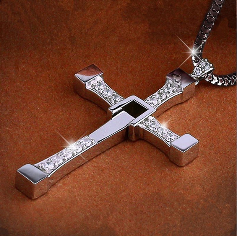 MIQIAO Fast and Furious 6 7 8 Hard Gas Actor Hip Hop Dominic Toretto Cross Necklace Pendant for Men Friend Gift  Jewelry