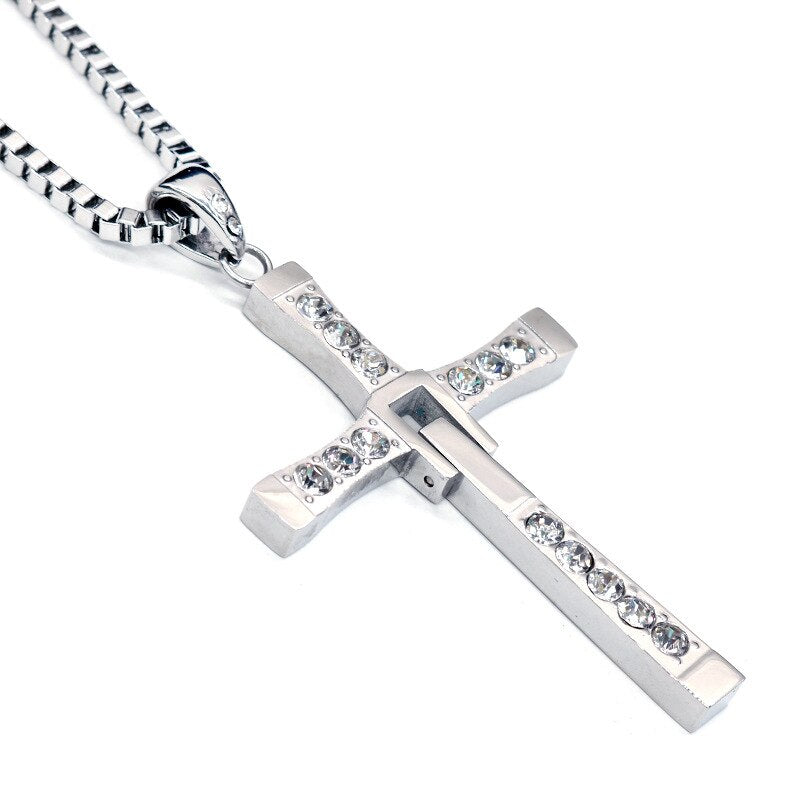 MIQIAO Fast and Furious 6 7 8 Hard Gas Actor Hip Hop Dominic Toretto Cross Necklace Pendant for Men Friend Gift  Jewelry