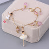 Quality Fine Jewelry Simulated Gem Enamel Glaze Bracelet Jewelry Ballet Girl Pearl Bracelet Party Bracelet Female L442