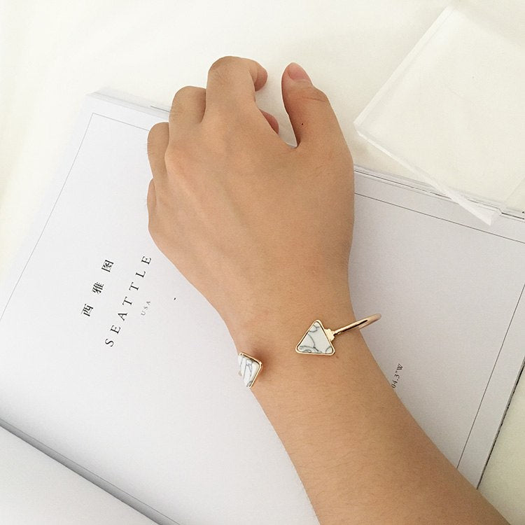 MISM Fashion Women Bracelets & Bangles Opening Triangle Girls Luxury Rhinestone Bracelets Fine Jewelry Gift Pulseiras Stainless