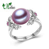 10-11mm Pearl Jewelry,natural Pearl rings for love, Pearl 925 Silver ring,ruby silver rings for women gift box