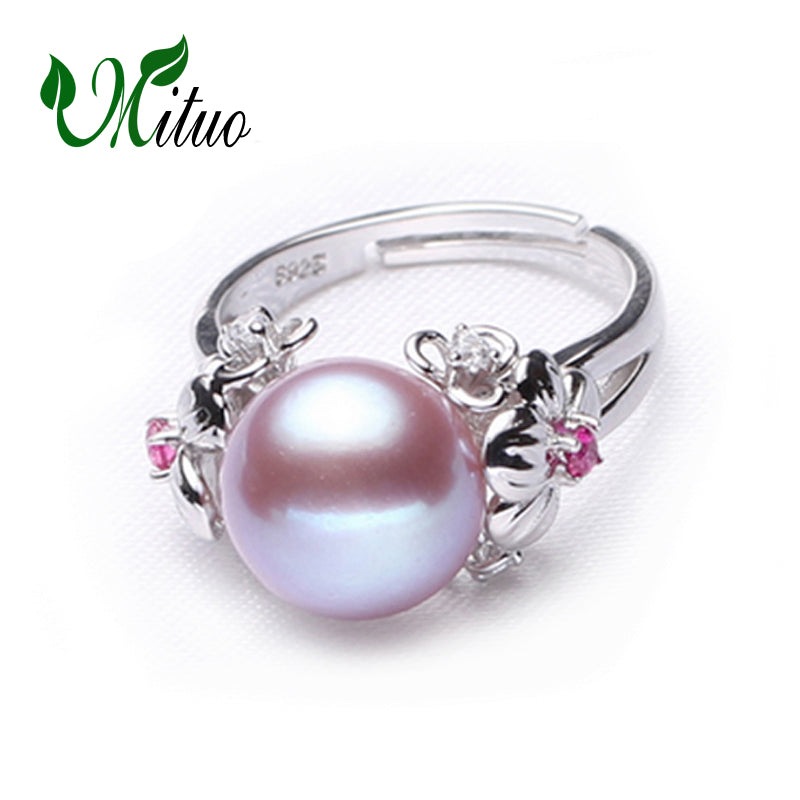 10-11mm Pearl Jewelry,natural Pearl rings for love, Pearl 925 Silver ring,ruby silver rings for women gift box