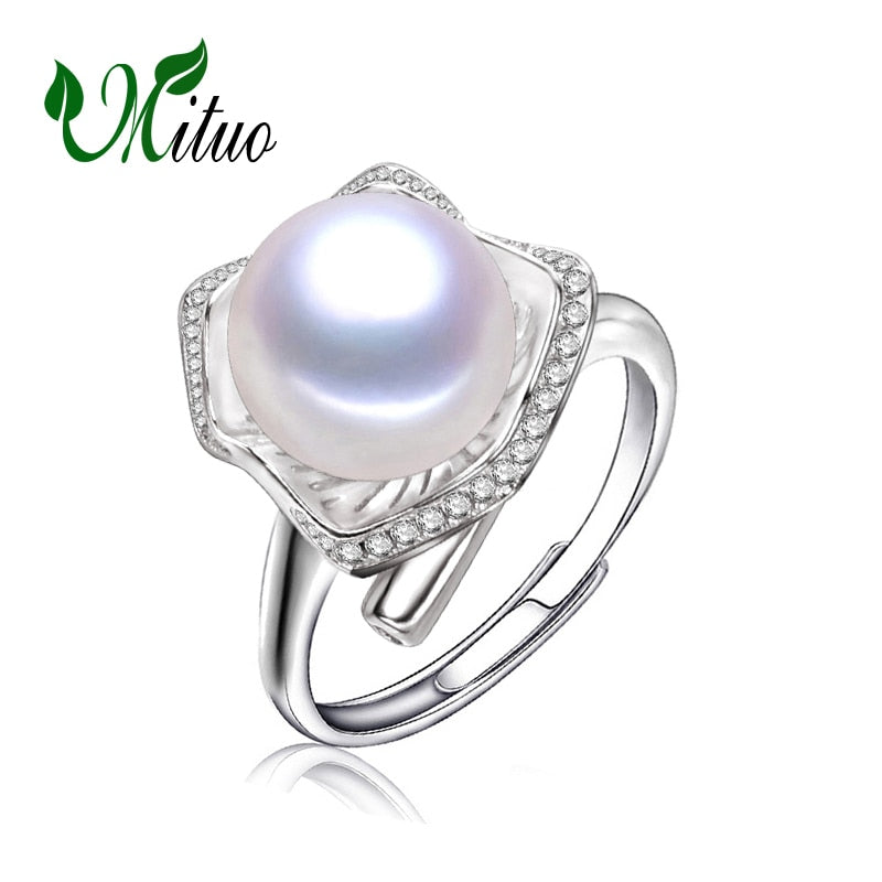 10-11mm Pearl Jewelry,natural Pearl rings for love, Pearl 925 Silver ring, silver rings for women gift box