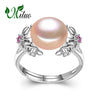 10-11mm Pearl Jewelry,natural Pearl rings for love,bohemia Pearl 925 Silver ring,ruby silver rings for women gift box