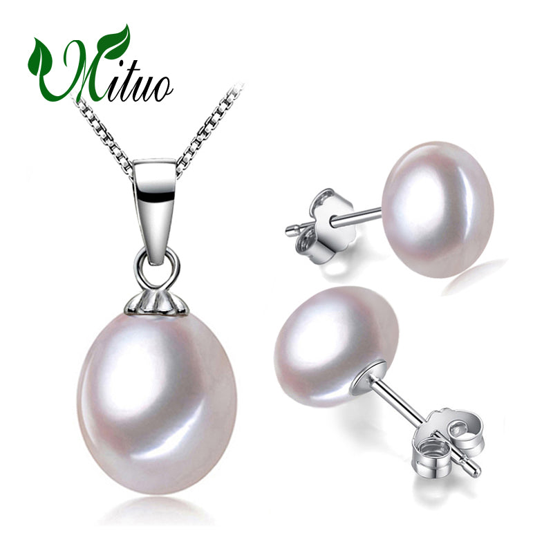 Pearl Jewelry sets 925 Sterling Silver stud earrings,natural Pearl leaf necklace for women love Cloisonne earrings ring