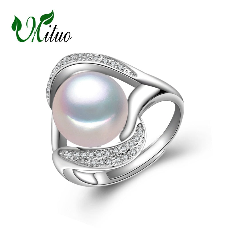 Pearl Jewelry,trendy Pearl rings,retro Pearl 925 Sterling Silver ring original,rings for women with gift box