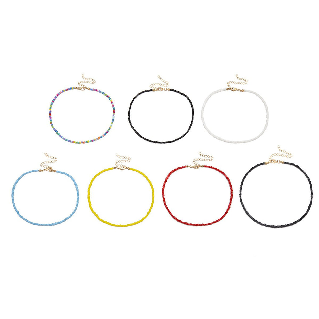 MInimalist Bohemian Choker Necklace Boho Gothic Summer Beach Resin Beaded Necklace for Women Jewelry Gift