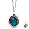 Oval Openable Lockets Photo Frame Pendant Necklace Keepsake Jewelry Temperature Change Color Mood Necklace Women 2020