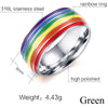 Mens Womens Rainbow Colorful LGBT Ring Stainless Steel Wedding Band Lebian & G Rings