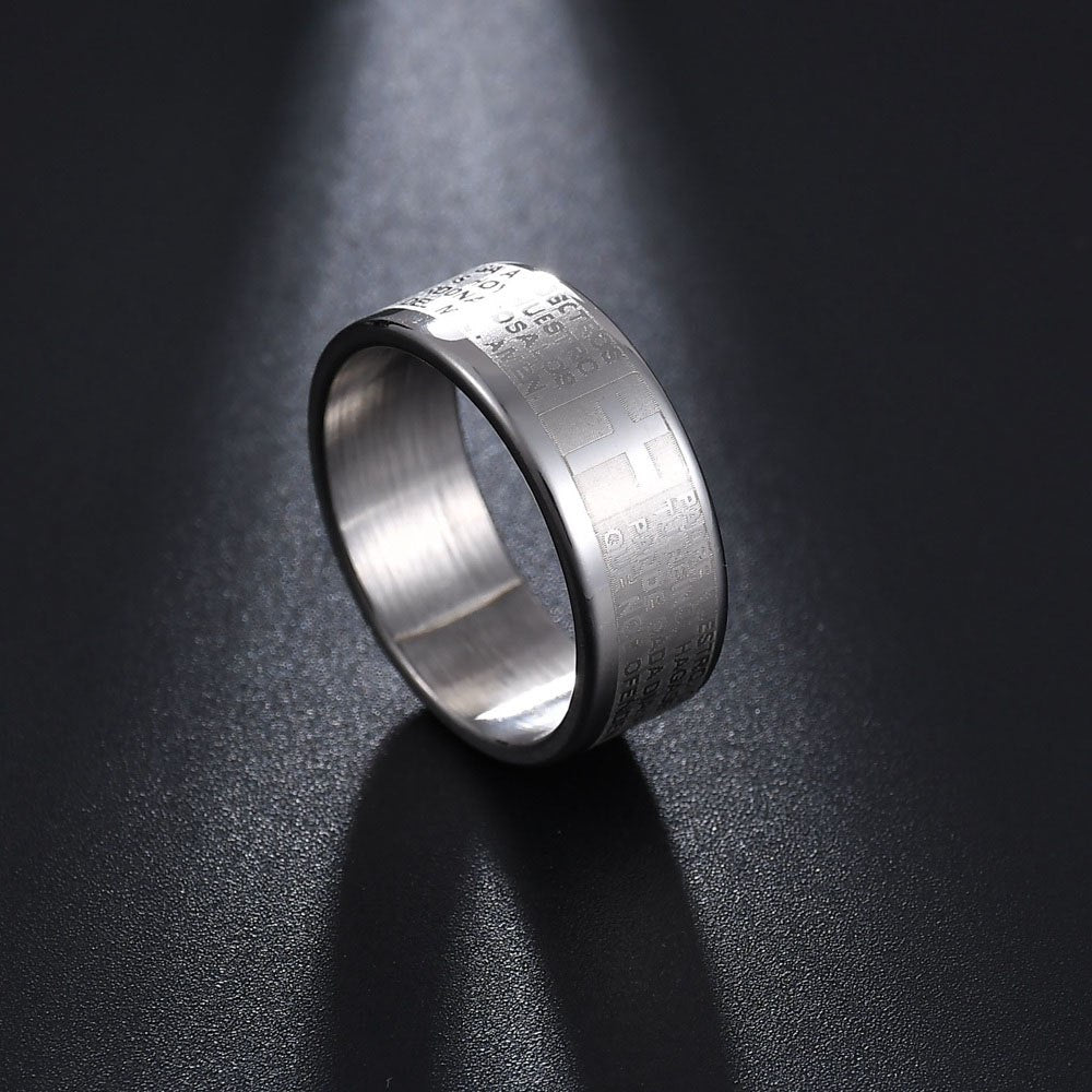 MMS Fashion 316L Stainless Steel rings for men and women Bible Lord's Prayer Cross Rings Punk Fashion Men Gift Jewelry Rings