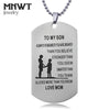 MNWT TO MY SON Stainless Steel Pendant Necklaces Engrave Name Love Dad/Mum ID Tag/Army Tag Pendant Necklace