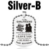 MNWT TO MY SON Stainless Steel Pendant Necklaces Engrave Name Love Dad/Mum ID Tag/Army Tag Pendant Necklace
