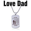 MNWT TO MY SON Stainless Steel Pendant Necklaces Engrave Name Love Dad/Mum ID Tag/Army Tag Pendant Necklace