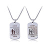 MNWT TO MY SON Stainless Steel Pendant Necklaces Engrave Name Love Dad/Mum ID Tag/Army Tag Pendant Necklace