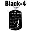 MNWT TO MY SON Stainless Steel Pendant Necklaces Engrave Name Love Dad/Mum ID Tag/Army Tag Pendant Necklace
