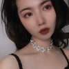 MOGAKU Shiny Full Crystal Chokers Necklaces for Women Bling Exquisited Clavicle Chains Necklace Party Nightclub Jewelry