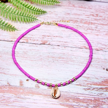 MOON GIRL Boho Natural Shell Choker  Cowrie Statement Bib Collier Femme Vintage Necklace Pendant Women