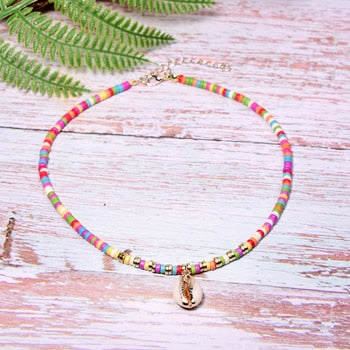 MOON GIRL Boho Natural Shell Choker  Cowrie Statement Bib Collier Femme Vintage Necklace Pendant Women