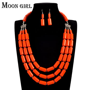 MOON GIRL african Wedding beads jewelry set acrylic beads making statement choker necklace sets for women online shopping india