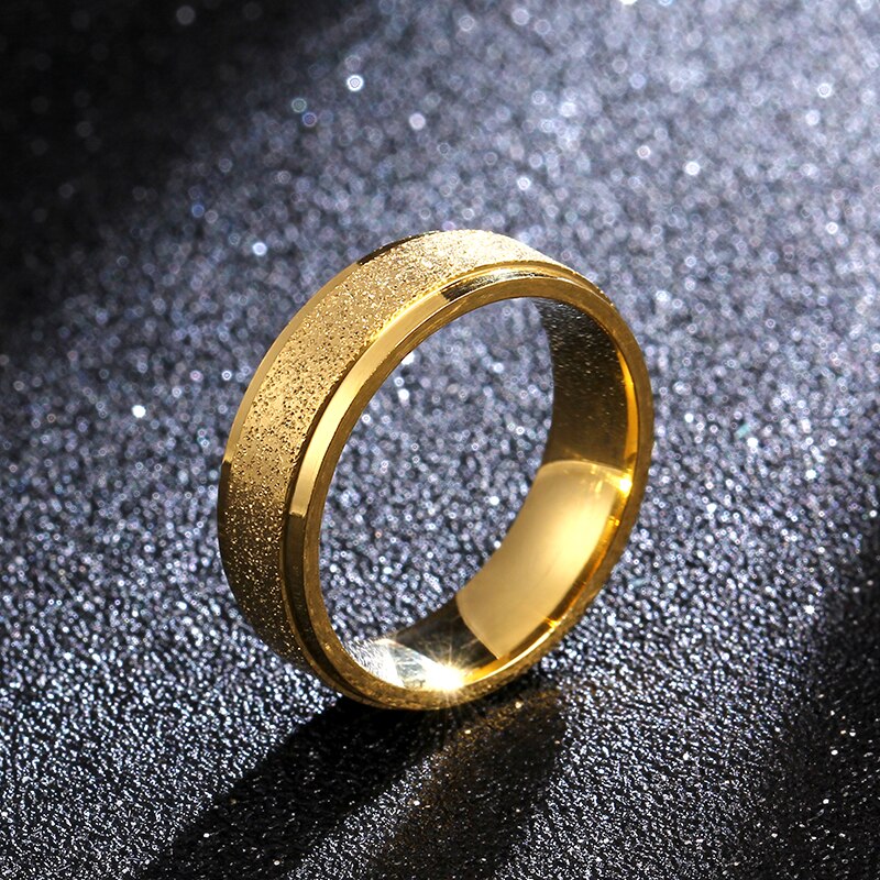 MOREDEAR 6mm Gold Color Titanium Steel Ring For Men and Women