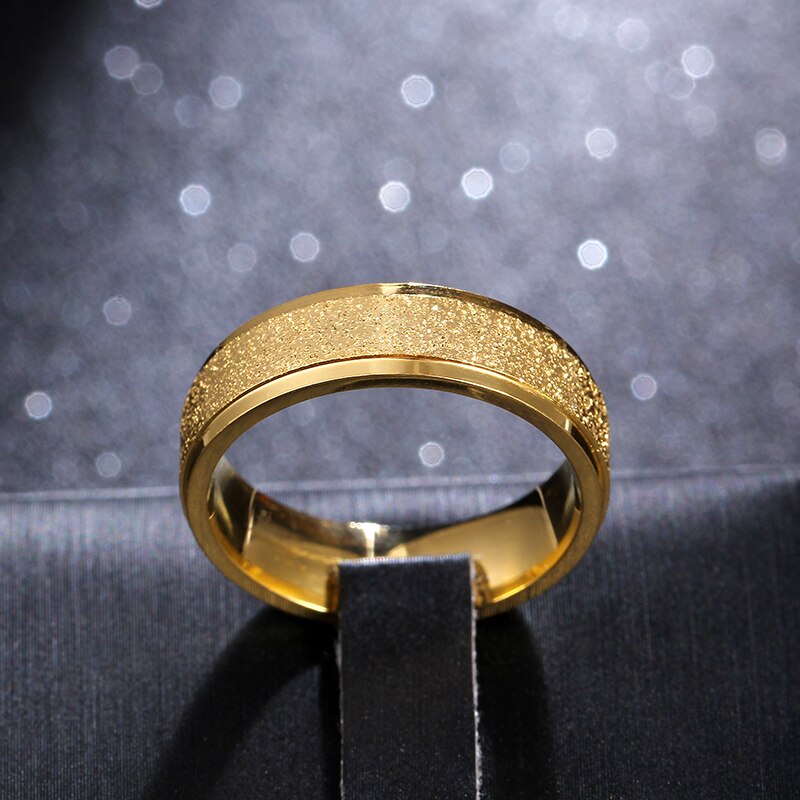 MOREDEAR 6mm Gold Color Titanium Steel Ring For Men and Women