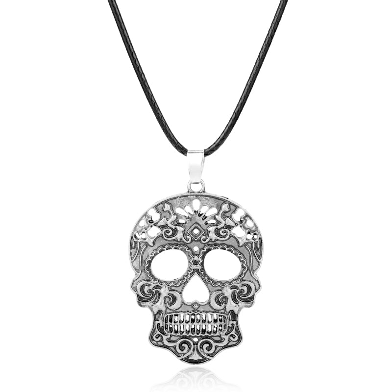 2020 Fashion Classic Mexican Sugar Skull Necklace D Of The Dead Skeleton Pendant Necklace Men's Charm Jewelry Gift