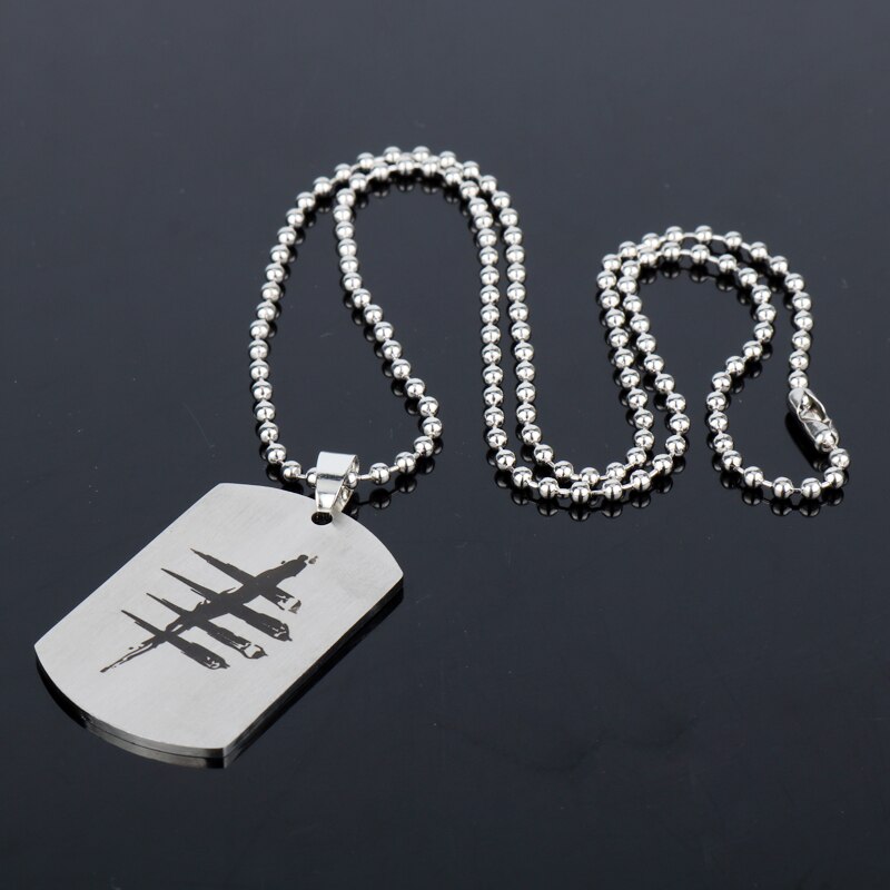 MQCHUN Game Dead by Daylight Necklace Stainless Steel Round Bead Chain Pendant Dog Tag Chain Necklace Men Jewelry Fans Gift