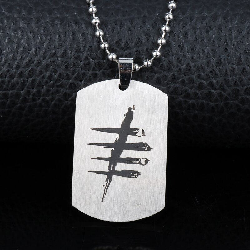 MQCHUN Game Dead by Daylight Necklace Stainless Steel Round Bead Chain Pendant Dog Tag Chain Necklace Men Jewelry Fans Gift