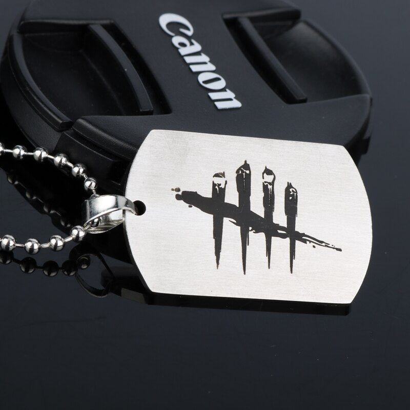 MQCHUN Game Dead by Daylight Necklace Stainless Steel Round Bead Chain Pendant Dog Tag Chain Necklace Men Jewelry Fans Gift