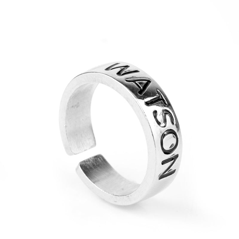 Watson and Sherlock Rings Inspired Sherlock Holmes Friends Rings Fashion Adjustable Ring Vintage Silver Color Jewelry