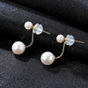 18K Gold Double Natural White Pearl Earrings 4-4.5mm/ 6.5-7mm Two Kind of Wearing Drop Earrings High Quality GE0001
