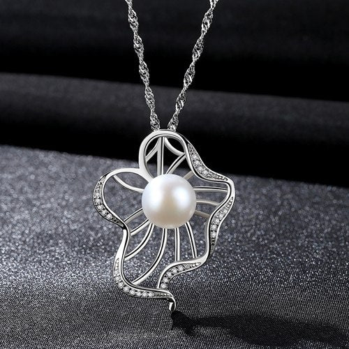925 Sterling Silver Necklace Natural AAAA Pearl Pendant Flower Necklace for Women Fine Jewelry Lover FN0099