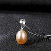 925 Sterling Silver Necklace Simple Design Natural Pearl Pendant Necklace for Women Fine Jewelry Gift FN0181