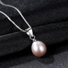 925 Sterling Silver Necklace Simple Design Natural Pearl Pendant Necklace for Women Fine Jewelry Gift FN0181
