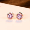 Cute Pink Cubic Zirconia Crystal Flower 925 Silver Earrings 2020 New Designs Silver Fine Jewelry for Women Gift SE0034