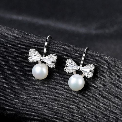 S925 Sterling Silver Earrings with 8-9mm Natural Pearl Long Drop Earrings for Women Fine jewelery FE0150