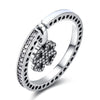 925 Sterling Silver Vintage Style Women Lucky Four Leaf Clover Heart Shaped Hollow Silver Ring DIY Jewelr SVJZ6243