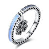 925 Sterling Silver Vintage Style Women Lucky Four Leaf Clover Heart Shaped Hollow Silver Ring DIY Jewelr SVJZ6243