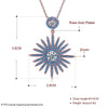 925 Sterling Silver White & Rose Color Exquisite Big Flower Pendant Necklaces for Women Blue CZ Fine Jewelry SVXL7060