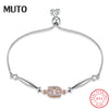 Constellation Series Cancer Style 925 Sterling Silver Jewelry Zircon Rose Gold Color Adjustable Bracelet for Women SVSZ3900