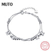 Cute Cat 925 Sterling-silver-jewelry Fine Jewelry 19cm For Women Fashion Office lady Charm Bracelets SVSZ3854