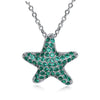 Green Color Star 925 Sterling Silver Pendant Necklace for Women Party Fine Jewelry Dropshipping Wholesale SVXL1953
