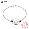 Original Shell Pearl Hollow Style 20cm Bracelet 925 Sterling Silver Women Fine jewelry Jewellery For Lady SVSZ3919