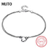 Original Vintage 925 Sterling silver Jewelry New Style Hollow Heart-shaped Box Chain Adjustable Women Bracelet SVSZ3908