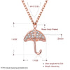 Umbrellas Pendant Zircon Women's 925 Sterling Silver Necklace Rose Color Woman Fine Jewelry Wholesale SVXL7064