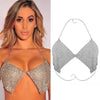 MYDANER Sexy Beach Bikini Sequins Chest Chain Halter Rhinestones Summer Women Bra Chain Harness Necklace Body Jewelry