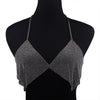 MYDANER Sexy Beach Bikini Sequins Chest Chain Halter Rhinestones Summer Women Bra Chain Harness Necklace Body Jewelry