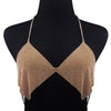 MYDANER Sexy Beach Bikini Sequins Chest Chain Halter Rhinestones Summer Women Bra Chain Harness Necklace Body Jewelry
