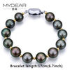 MYDEAR Fine Pearls Bracelet Jewelry Impressive Luxury 10-11mm Tahitian Black Pearl Bangle,G14K Gold,High Luster,Women Best Gift