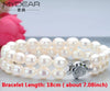 MYDEAR Real Pearl Jewelry Precious Natural 9-10mm Rice Shape Pearls Bracelets,Hot Sale Double Layers Strand Bracelets